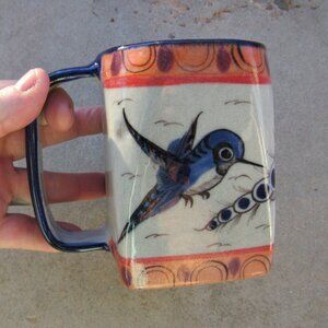 Vintage Hand Painted Mexican Bird Mug